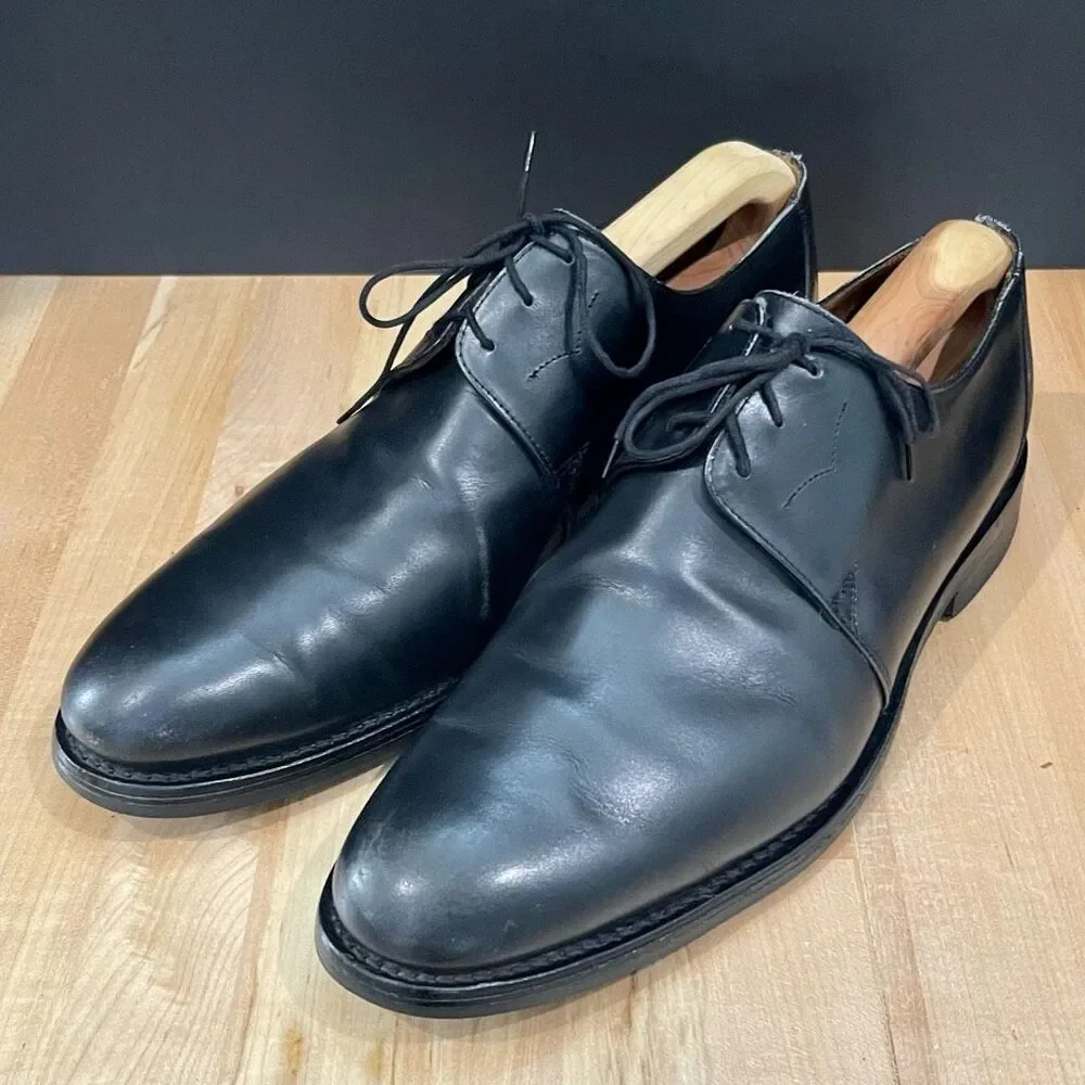 Sanders of England DIPLOMAT Collection BUDAPEST Black Leather plain Toe Oxford.